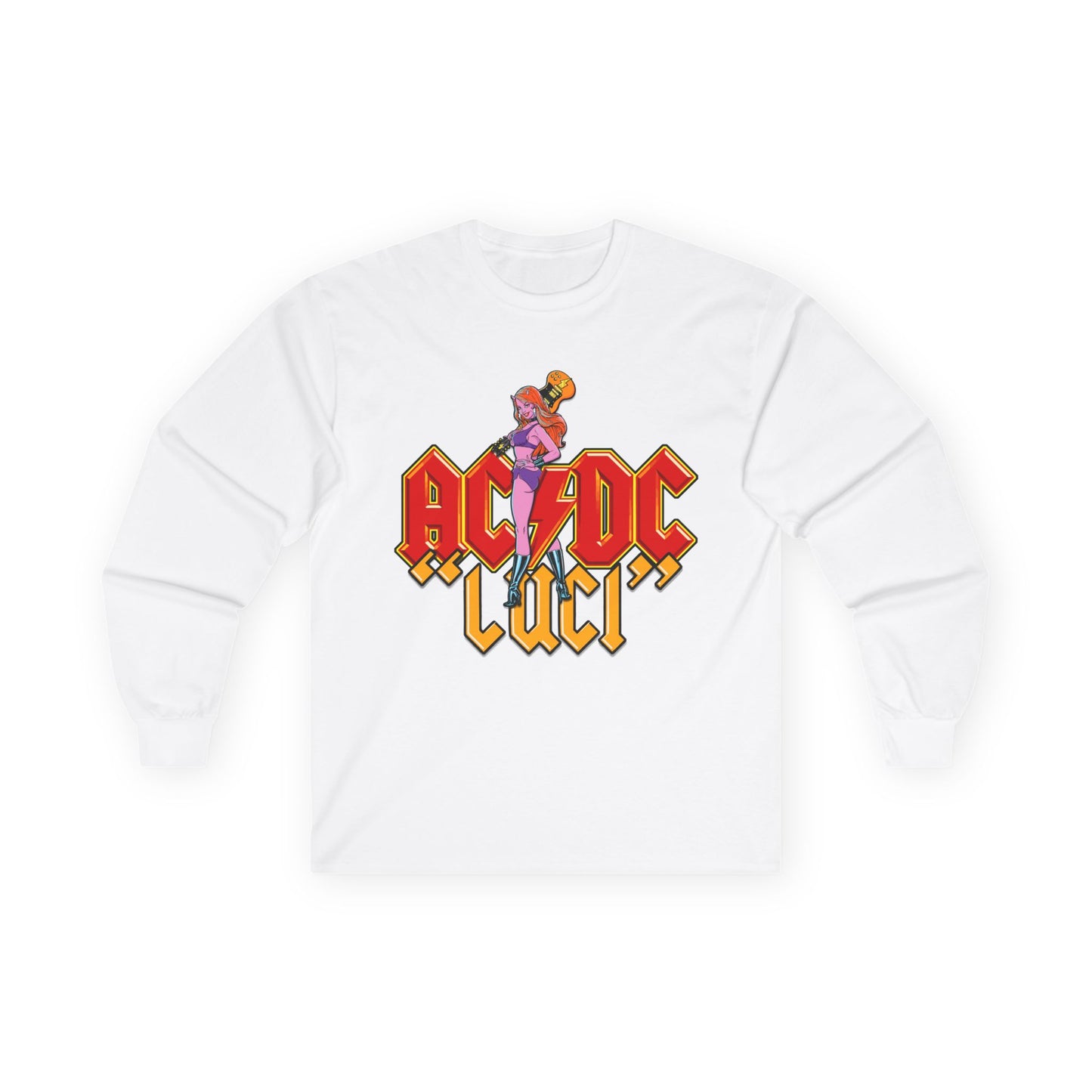 AC/DC Luci Long Sleeve Tee — Retro Rock Band Graphic Shirt