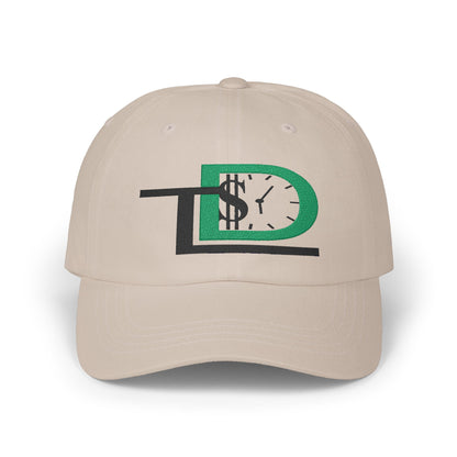 Classic Dad Cap with Embroidered Money Clock Design, Stylish Baseball Hat, Gift for Dads, Casual Accessory, Unisex Cap