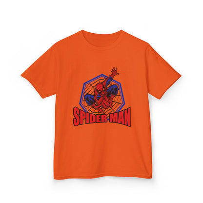 Kids Spider-Man Heavy Cotton Tee, Superhero Shirt, Marvel Tee for Boys, Birthday Gift, Comic-themed Apparel, Playwear