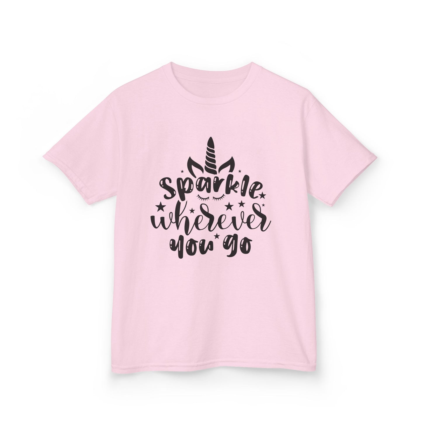 Sparkle Wherever You Go Kids Heavy Cotton Tee - Playful Unicorn Design