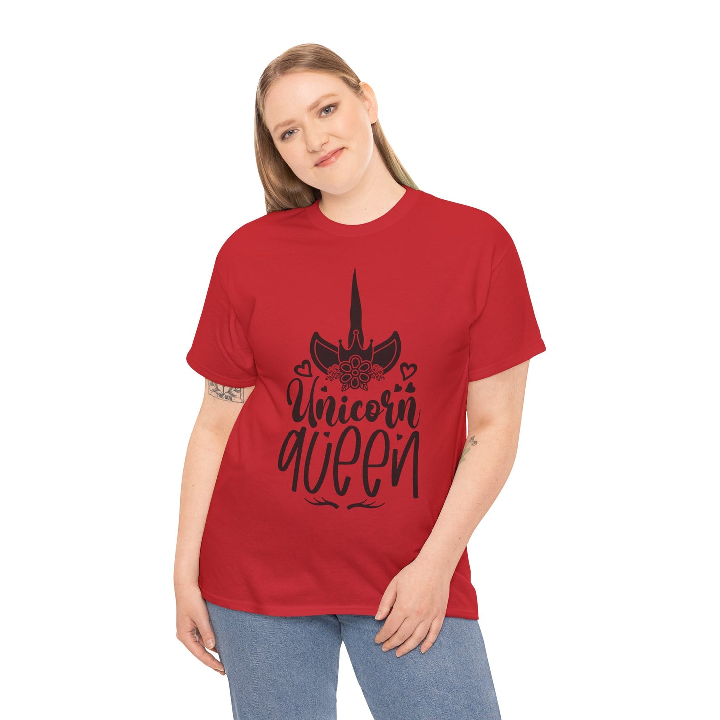 Unicorn Queen Unisex Heavy Cotton Tee - Fun and Playful Graphic T-Shirt for Unicorn Lovers