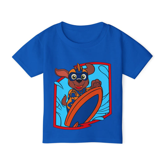 Toddler Graphic T-Shirt, Fun Surfing Dog Design, Kids Beachwear, Playful Summer Outfit, Birthday Gift for Boys & Girls