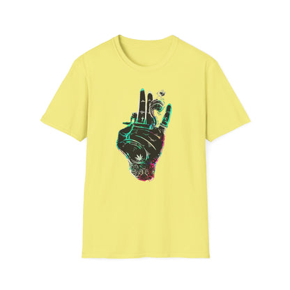 Psychedelic Hand Design Unisex T-Shirt - Softstyle, Casual Vibe