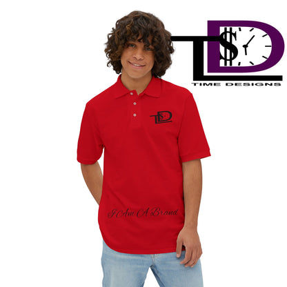 Men's Piqué Polo with Inspirational Design - Casual Wear, Gift for Him, Business Casual, Summer Style, Motivational Fashion