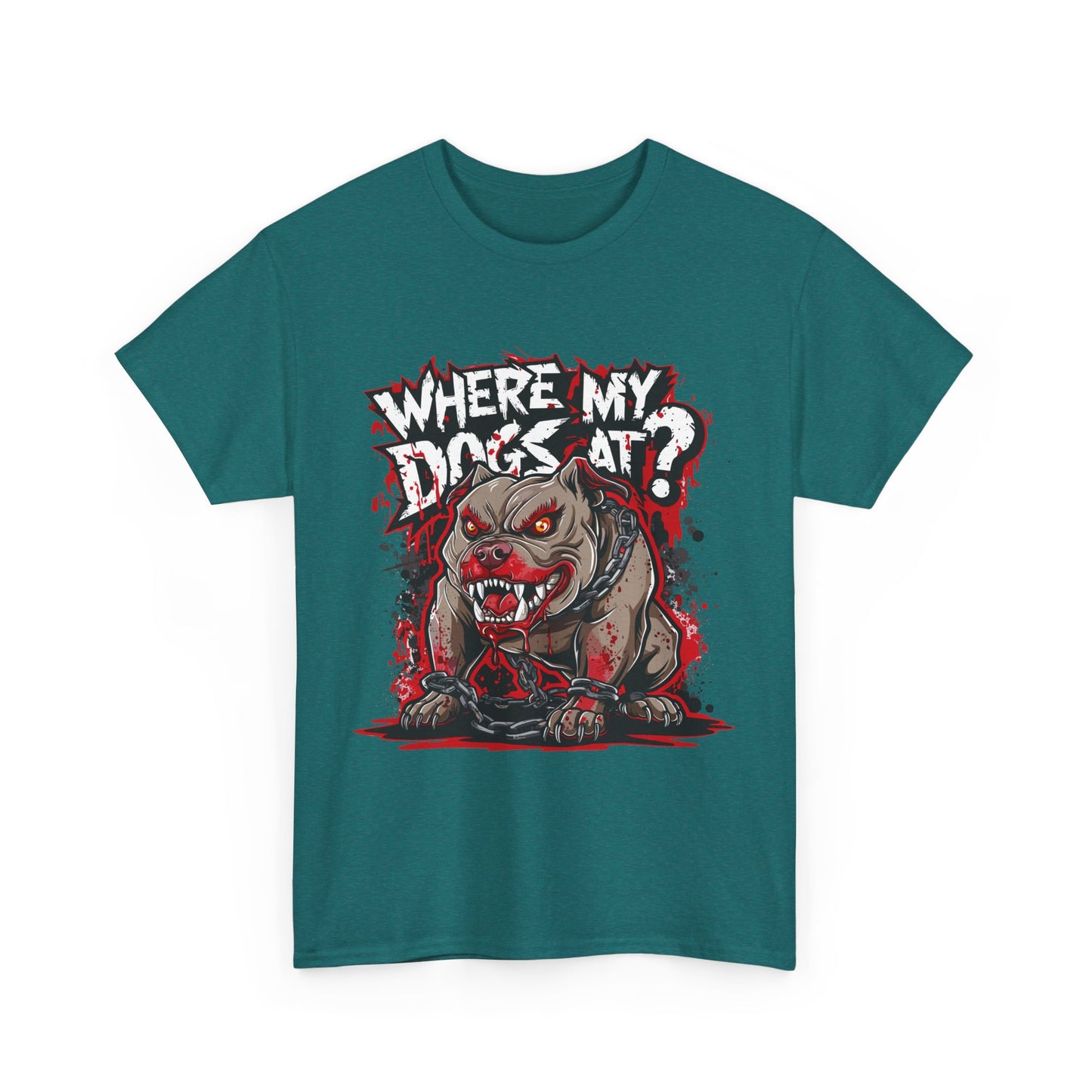 Unisex Graphic Tee - "Where My Dogs At?" Horror Style, Perfect for Halloween, Dog Lovers, Casual Wear