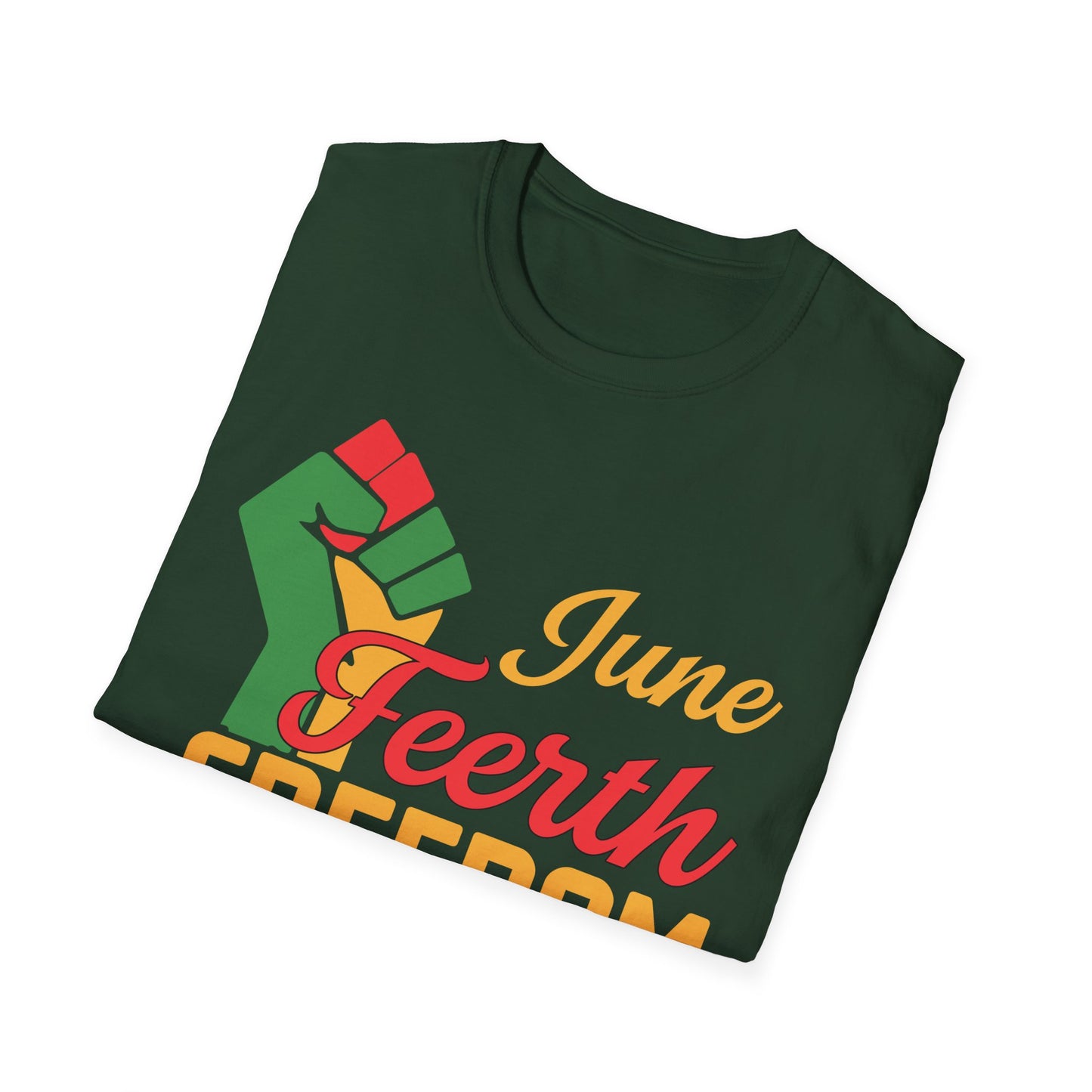 Juneteenth Freedom Day Unisex Softstyle T-Shirt, Celebration Tee, Black History Month Shirt, Equality Apparel, Gift for Activists