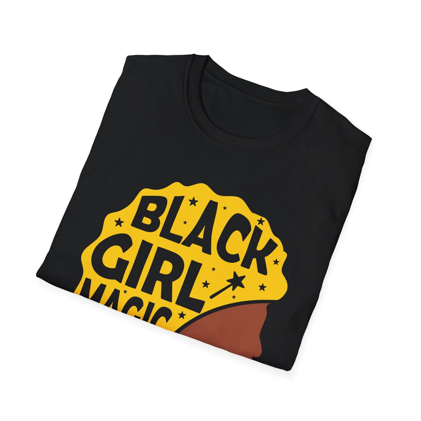 Empowerment Tee: Black Girl Magic Unisex Softstyle T-Shirt, Affirmation Shirt, Gift for Her, Inspirational Apparel, Cultural Pride Wear