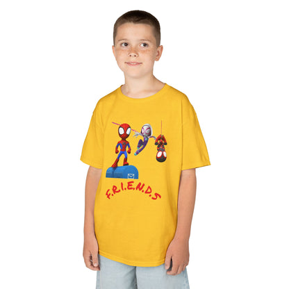 Kids' Friends Spider-Man Tee - Fun & Colorful Cotton T-Shirt for Young Superheroes