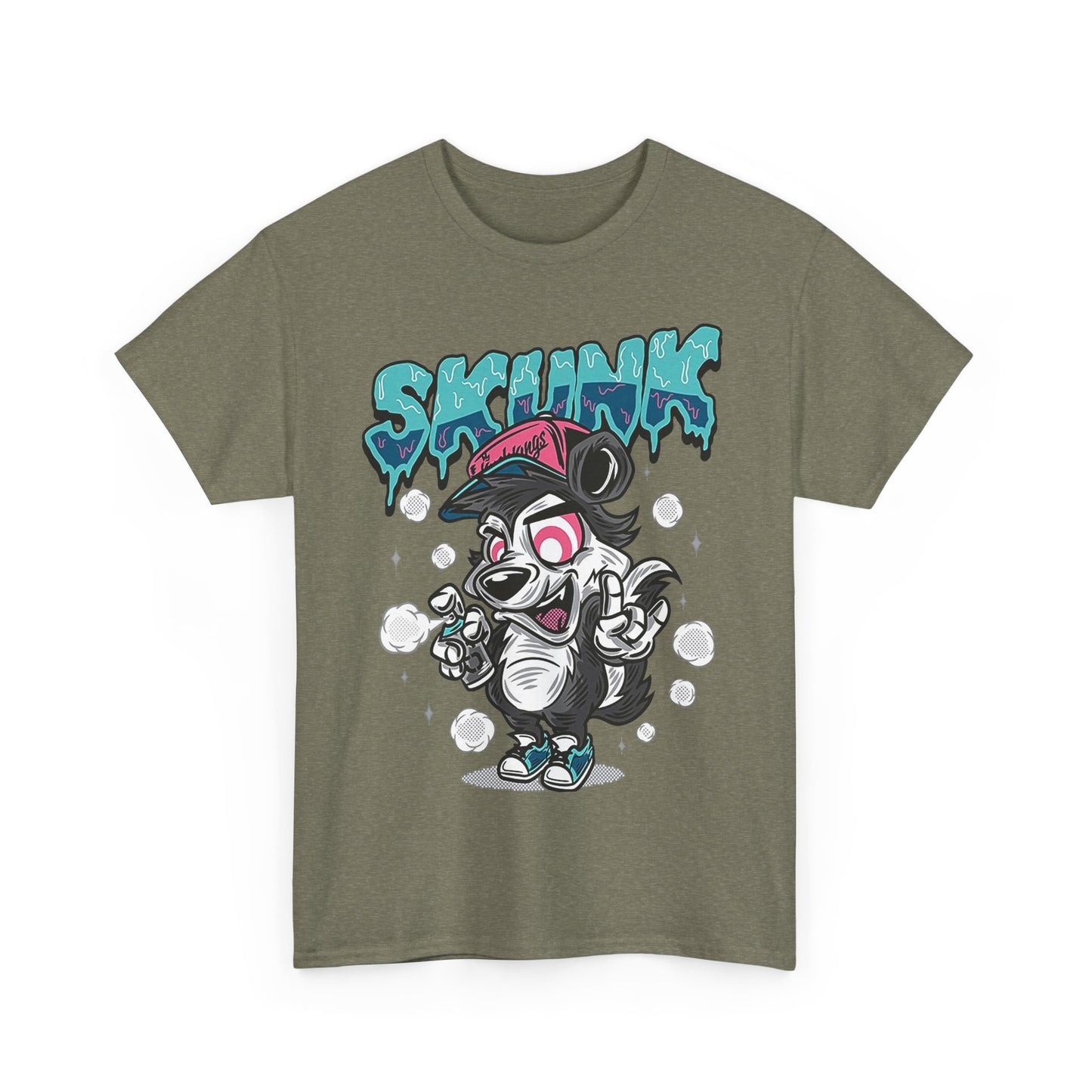 Cool Cartoon Graphic Tee - 'Skunk' Design, Unisex Heavy Cotton T-Shirt