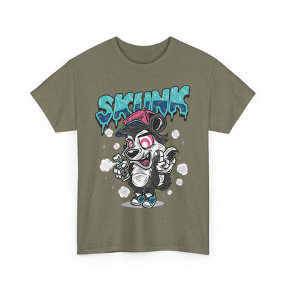 Cool Cartoon Graphic Tee - 'Skunk' Design, Unisex Heavy Cotton T-Shirt