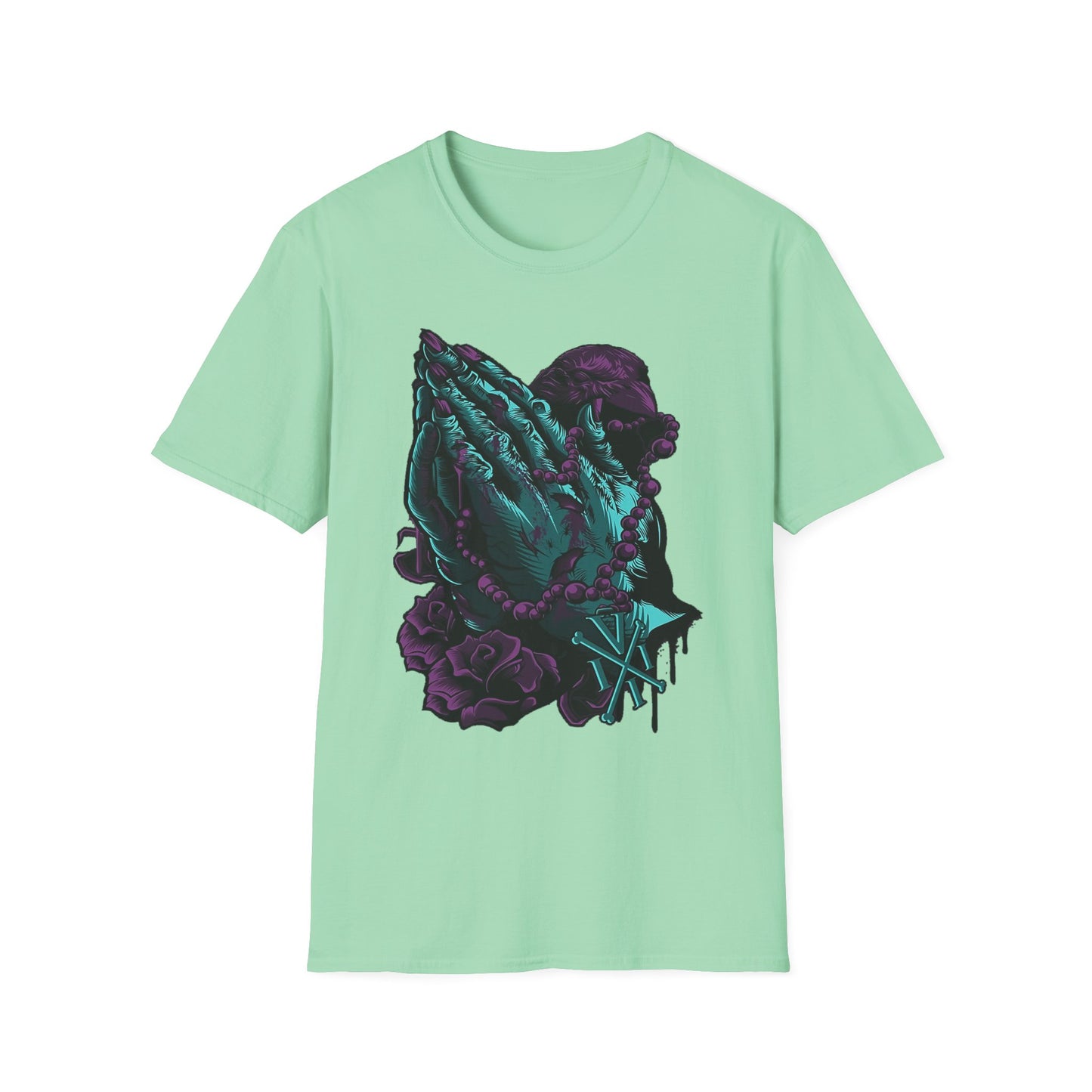 Spiritual Vibes Unisex Softstyle T-Shirt - Praying Hands Design
