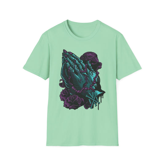 Spiritual Vibes Unisex Softstyle T-Shirt - Praying Hands Design