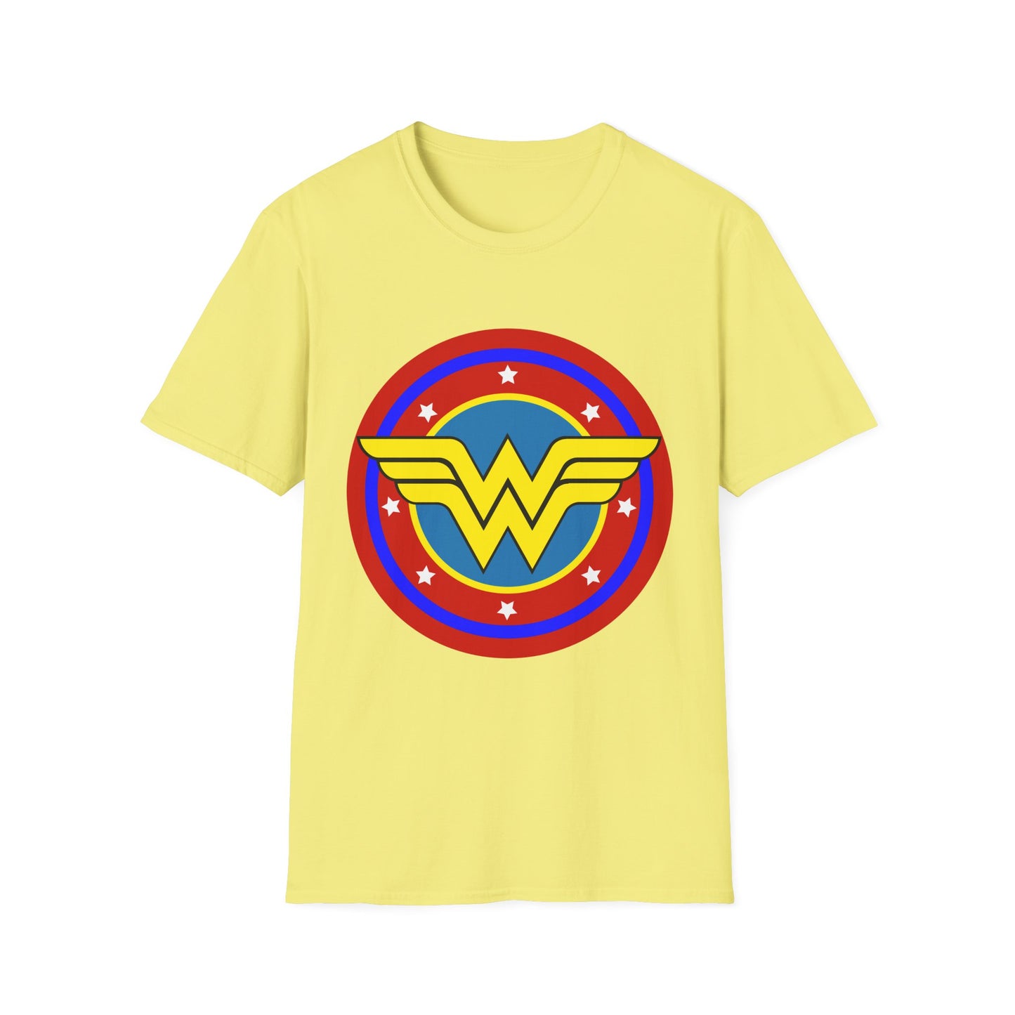 Wonder Woman Inspired Unisex Softstyle T-Shirt, Superhero Tee, Gift for Amazon Fans, Comic Con Outfit, Everyday Wear, Birthday Present