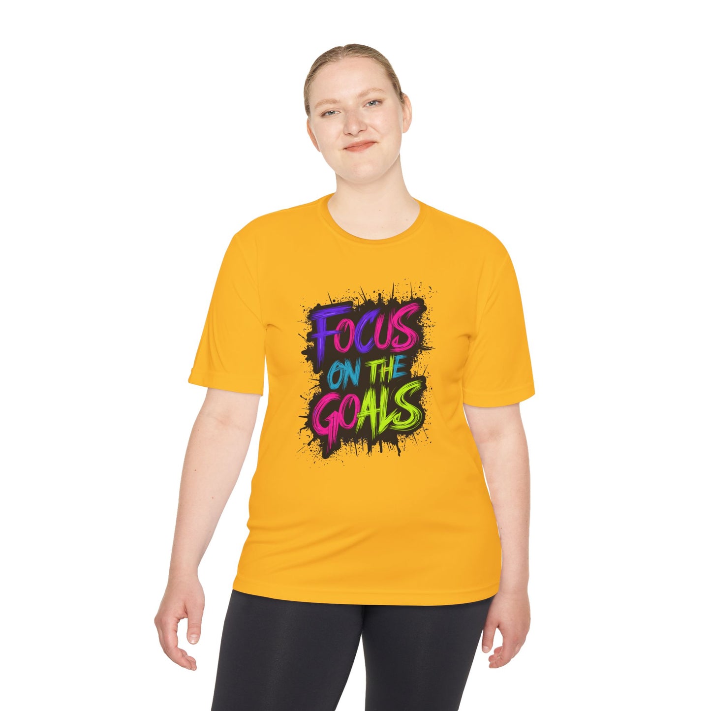 Colorful Motivational Fitness Tee for Active Lifestyle, Gym Shirt, Workout Shirt, Gift for Athletes, Focus on the Goals
