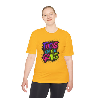 Colorful Motivational Fitness Tee for Active Lifestyle, Gym Shirt, Workout Shirt, Gift for Athletes, Focus on the Goals