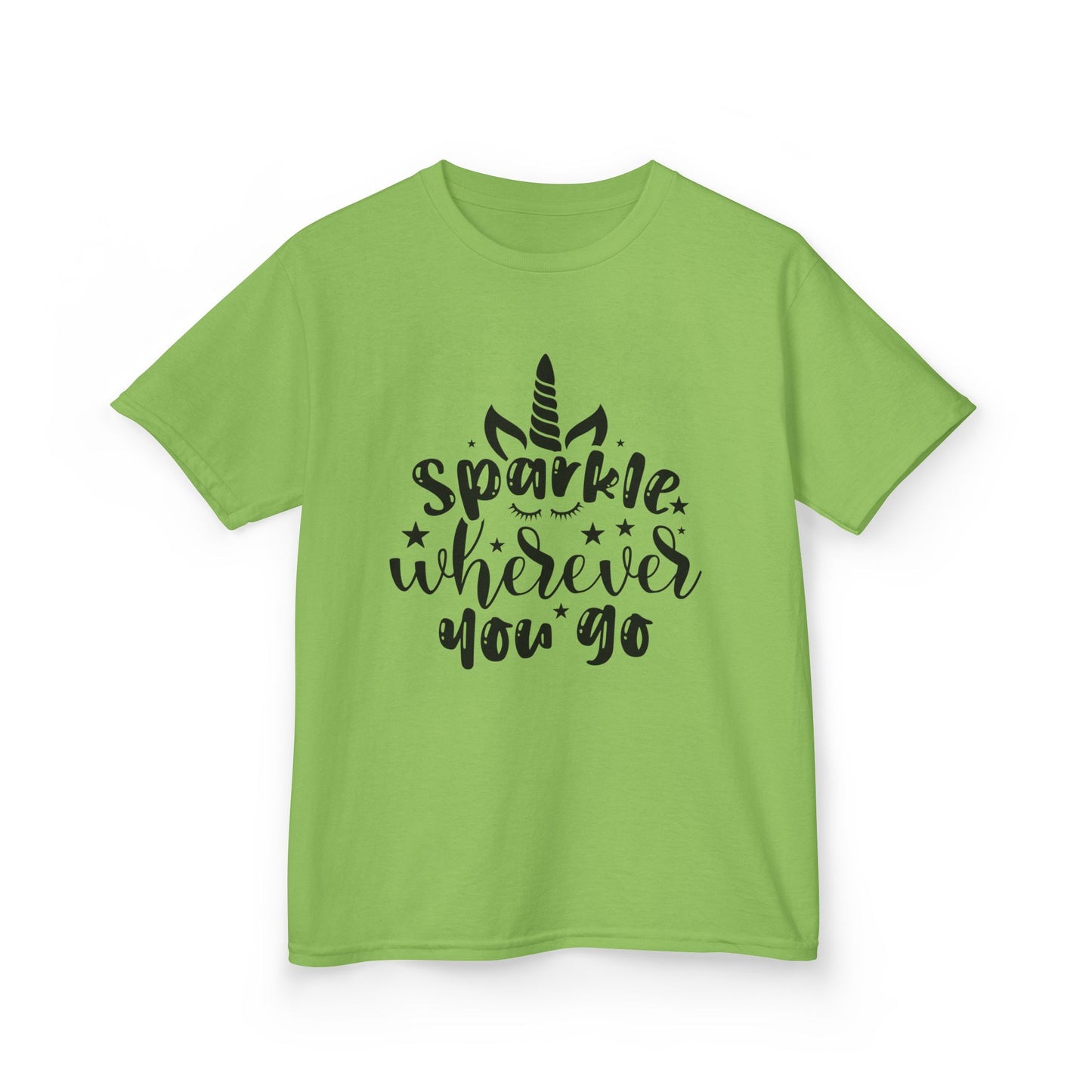 Sparkle Wherever You Go Kids Heavy Cotton Tee - Playful Unicorn Design
