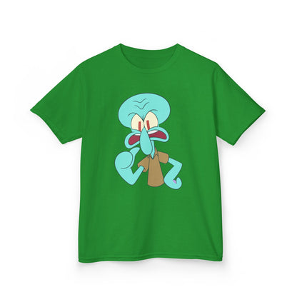 Squidward Kids T-Shirt, Fun Cartoon Tee, Gift for Kids, Summer Wear, Back to School, Birthday Gift, Playful Tee