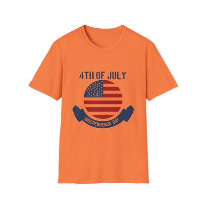 4th of July Unisex Softstyle T-Shirt, Independence Day Tee, Patriotic Shirt, July 4th Celebration Apparel, Summer BBQ Top