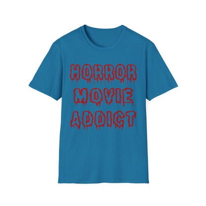 Horror Movie Addict T-Shirt, Unisex Softstyle Tee, Gifts for Film Lovers, Horror Movie Fans, Halloween Apparel, Casual Wear
