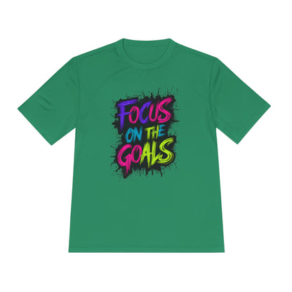 Colorful Motivational Fitness Tee for Active Lifestyle, Gym Shirt, Workout Shirt, Gift for Athletes, Focus on the Goals