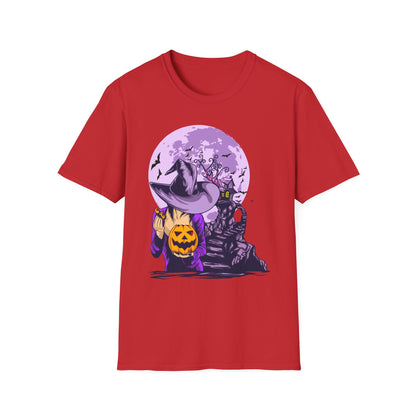 Halloween Witch T-Shirt, Unisex Softstyle Tee, Spooky Season Apparel, Pumpkin Graphic Shirt, Trick or Treat Shirt