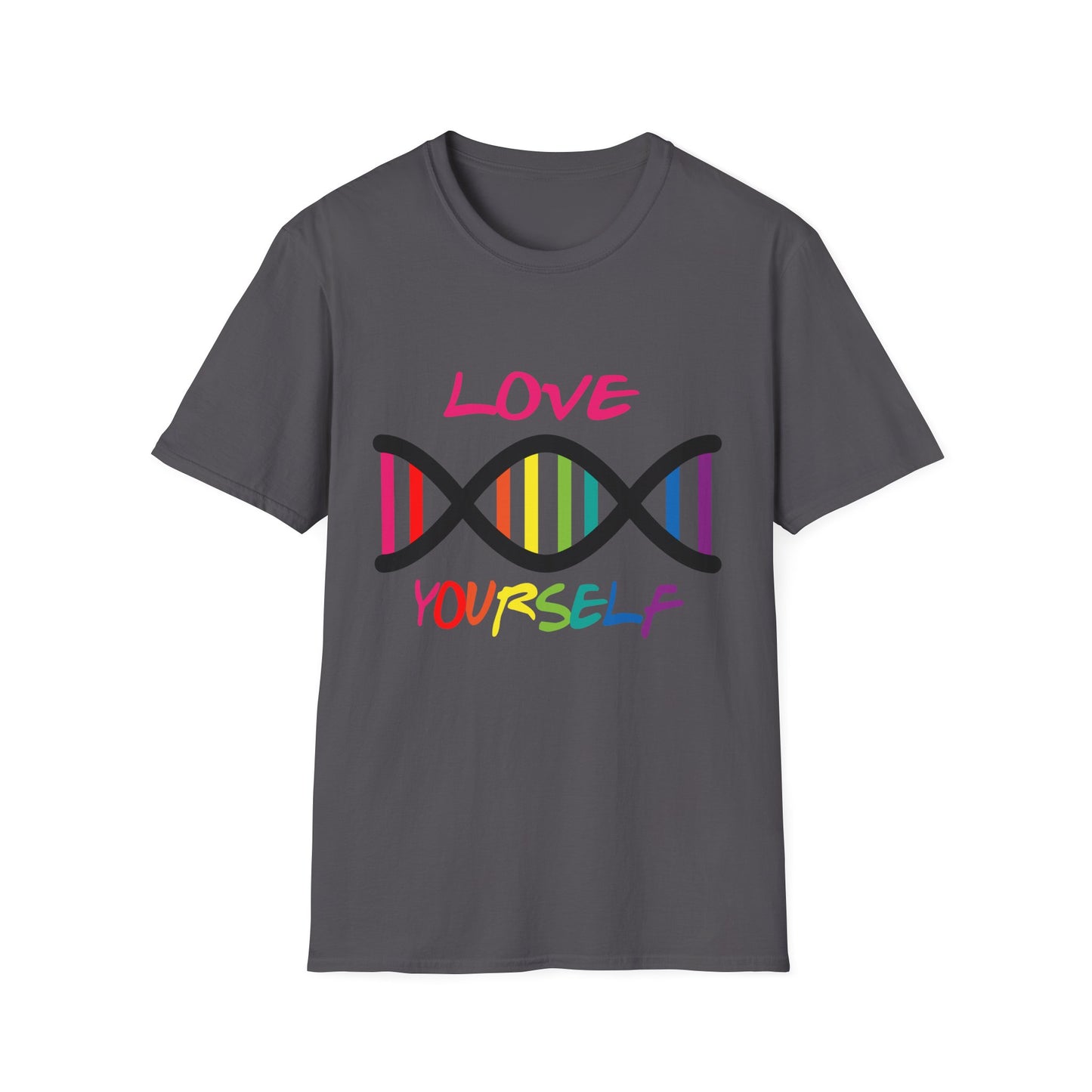 Love Yourself LGBTQ+ Pride T-Shirt, Unisex Rainbow Tee, Softstyle Shirt for Self-Care, Supportive Gift for Friends, Perfect for Pride Month