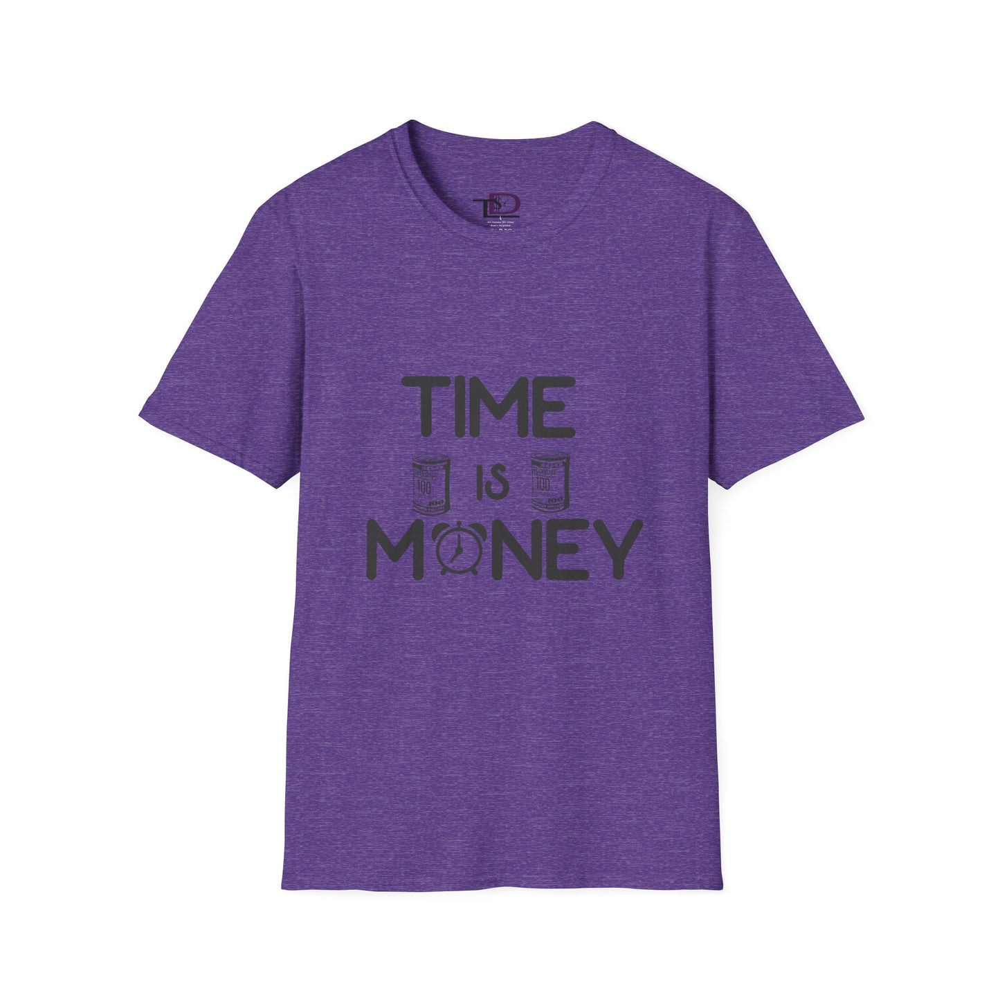 Inspirational Unisex Softstyle T-Shirt - "Time is Money" Statement Tee for Financial Motivators