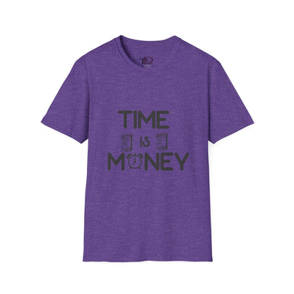 Inspirational Unisex Softstyle T-Shirt - "Time is Money" Statement Tee for Financial Motivators