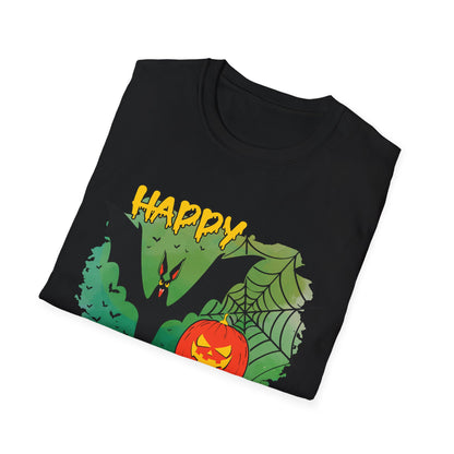 Happy Halloween Unisex Softstyle T-Shirt, Spooky Shirt, Halloween Tee, Fall Fashion, Trick or Treat Apparel