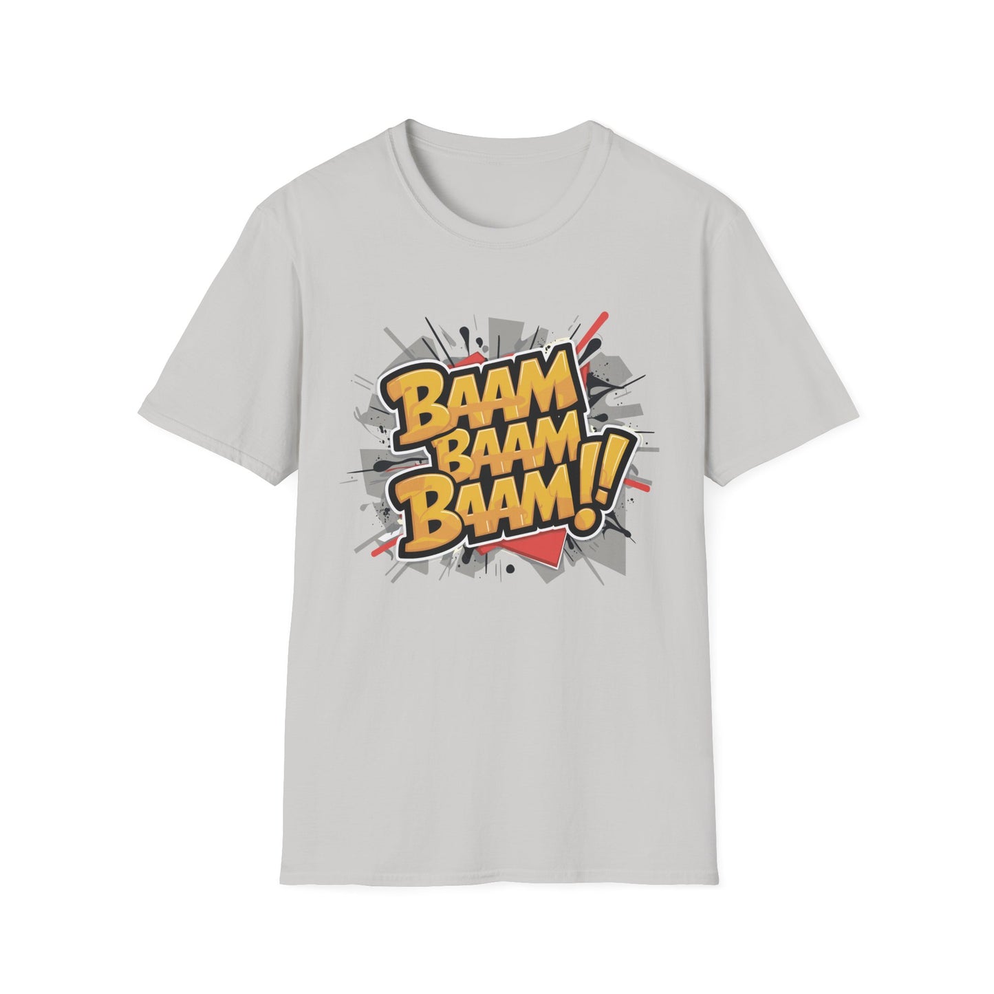 Bam Bam Bam Unisex Softstyle T-Shirt | Fun Graphic Tee for Casual Wear, Gift for Friends, Comic Fans, Birthday, Everyday Style