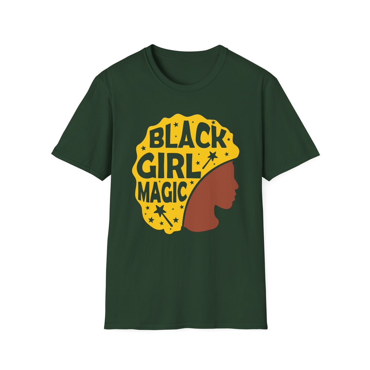 Empowerment Tee: Black Girl Magic Unisex Softstyle T-Shirt, Affirmation Shirt, Gift for Her, Inspirational Apparel, Cultural Pride Wear