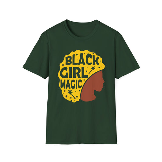 Empowerment Tee: Black Girl Magic Unisex Softstyle T-Shirt, Affirmation Shirt, Gift for Her, Inspirational Apparel, Cultural Pride Wear