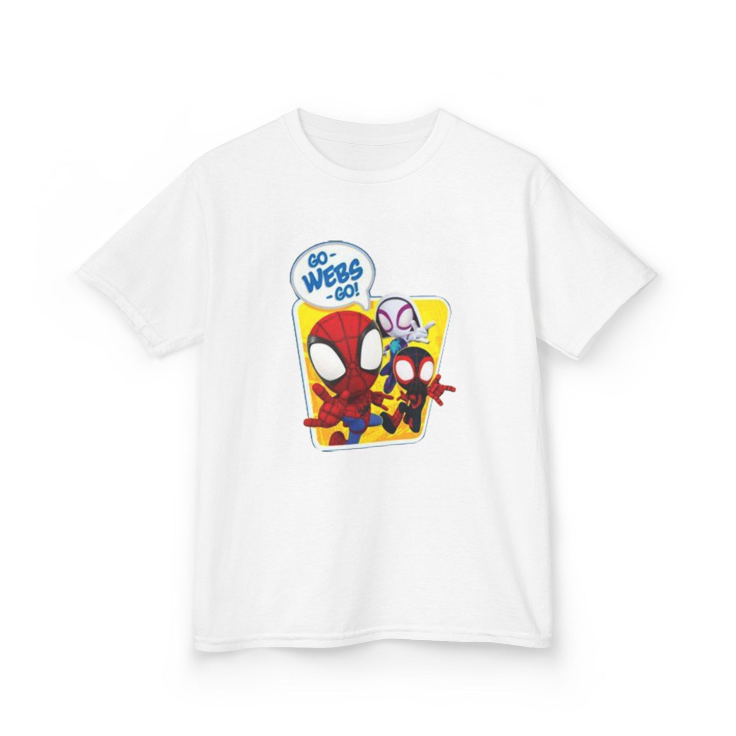 Spiderman Kids Heavy Cotton Tee - Playful Superhero Shirt for Young Fans
