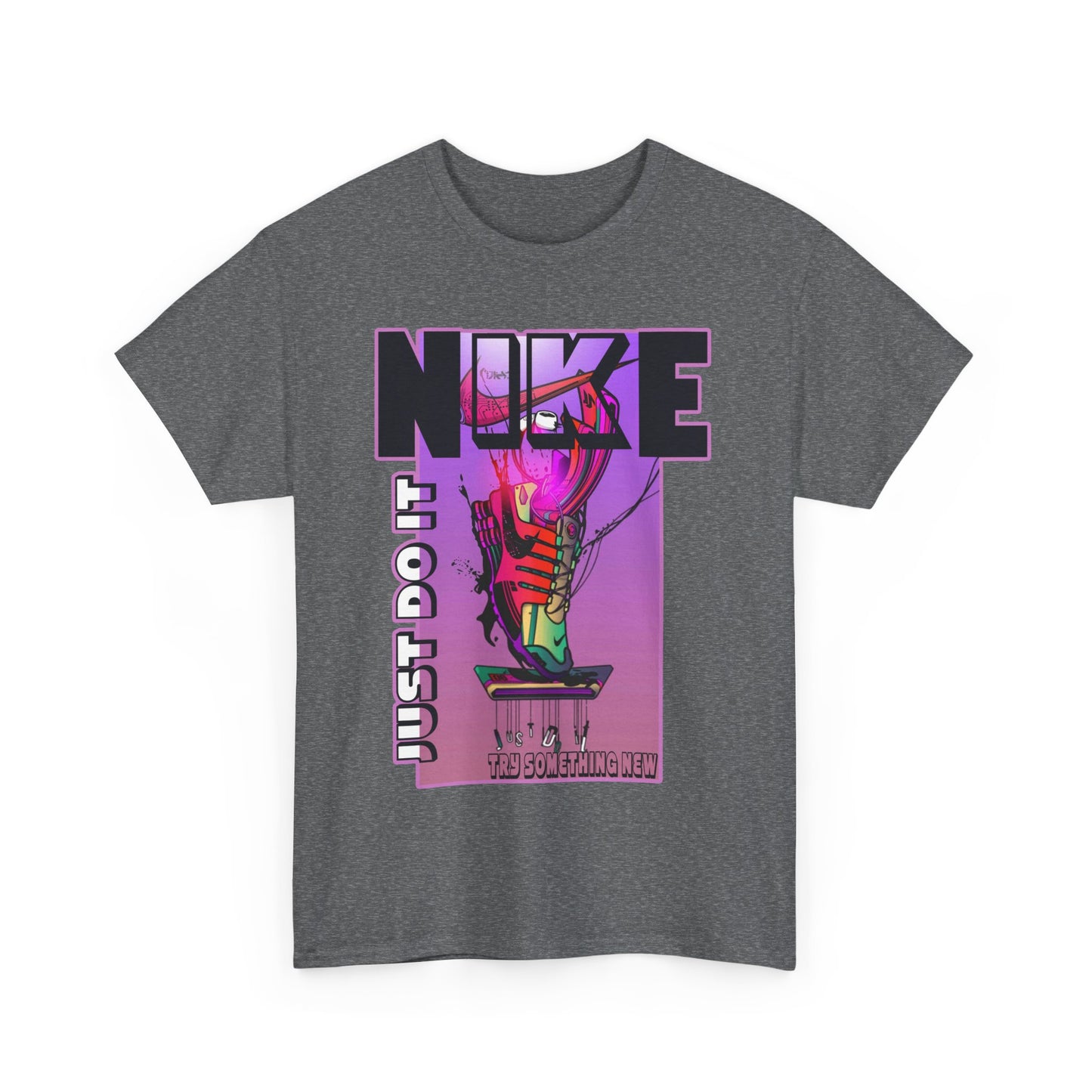 Vintage-Style Nike Unisex Heavy Cotton Tee - Just Do It Graphic Shirt