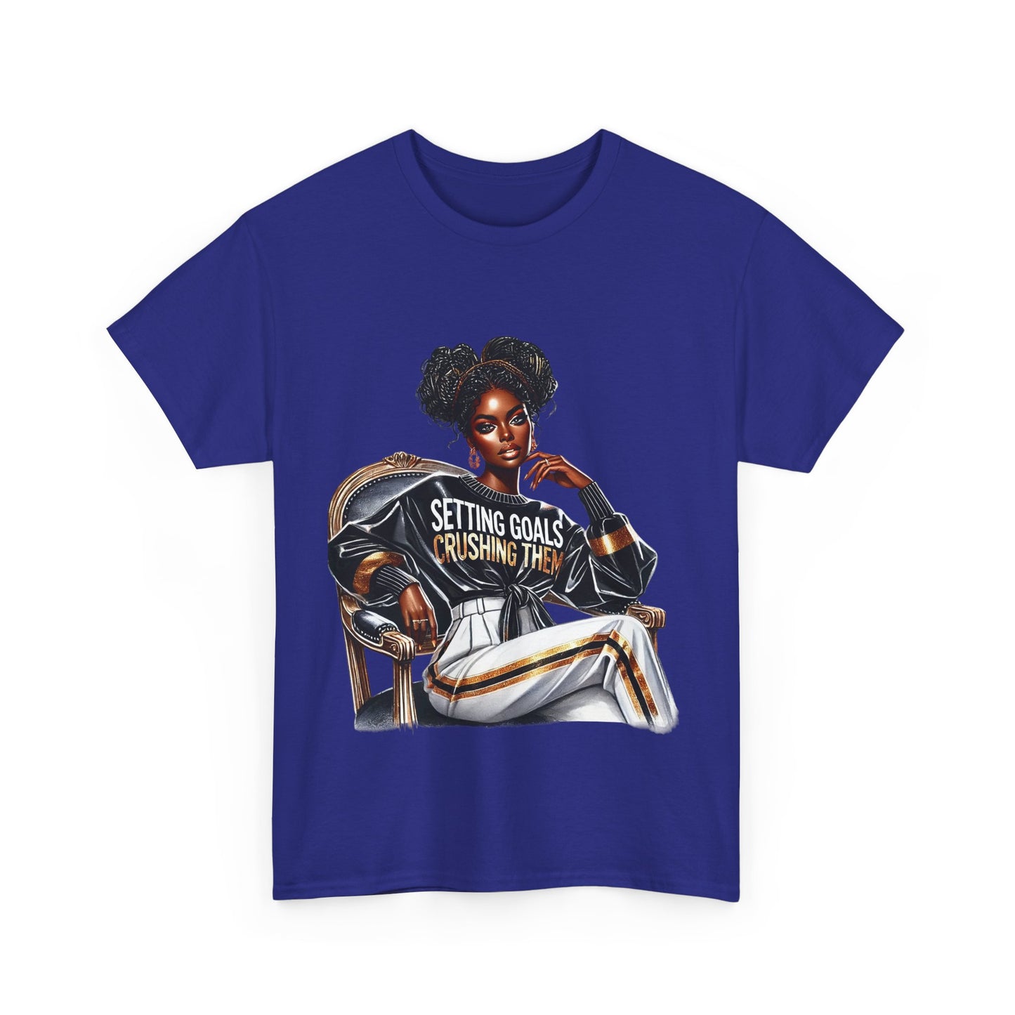 Motivational Tee - Setting Goals & Crushing Them - Unisex Heavy Cotton Shirt