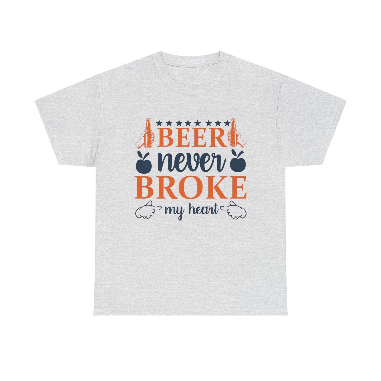 Beer Never Broke My Heart Tee, Funny Humor Shirt, Beer Lover Gift, Unisex Cotton T-Shirt, Party Apparel, Summer Fun