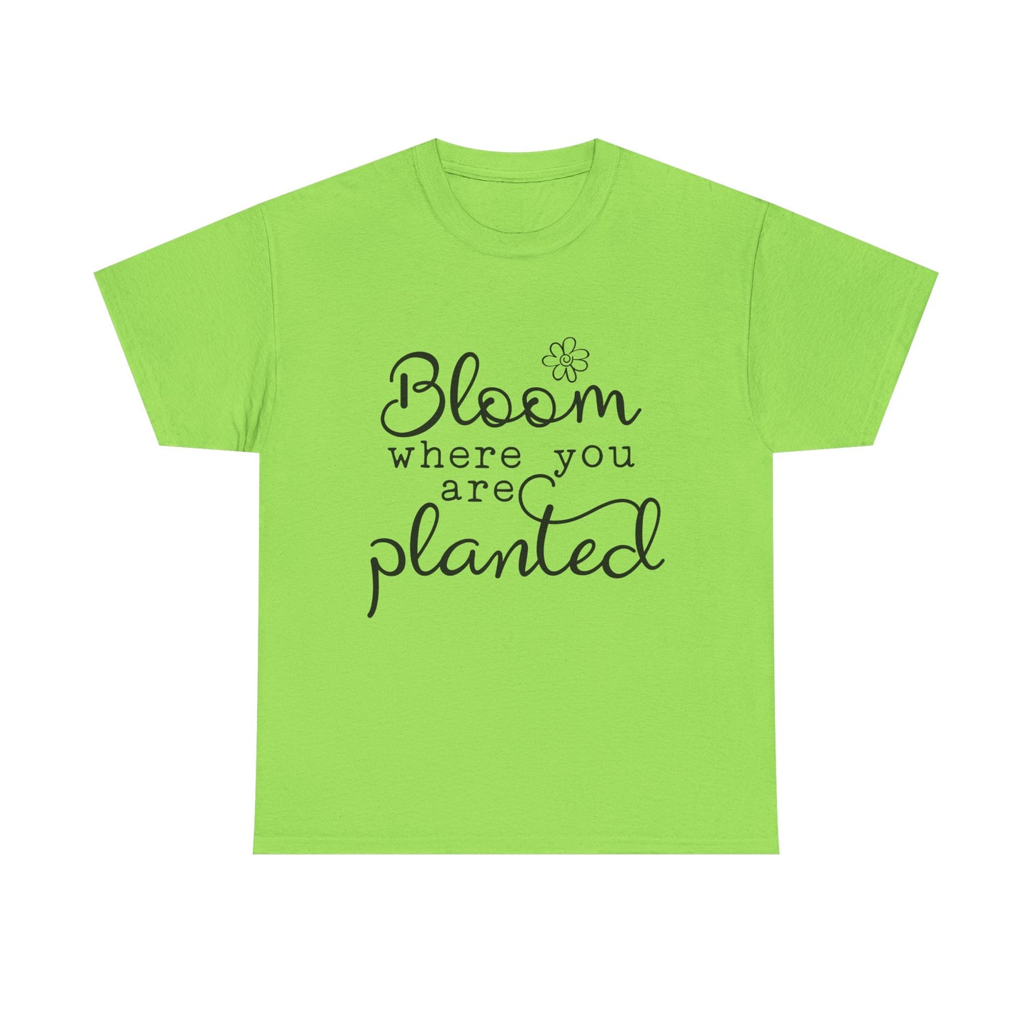 Inspirational Bloom Tee - Unisex Heavy Cotton T-Shirt for Growth Mindset