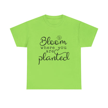 Inspirational Bloom Tee - Unisex Heavy Cotton T-Shirt for Growth Mindset