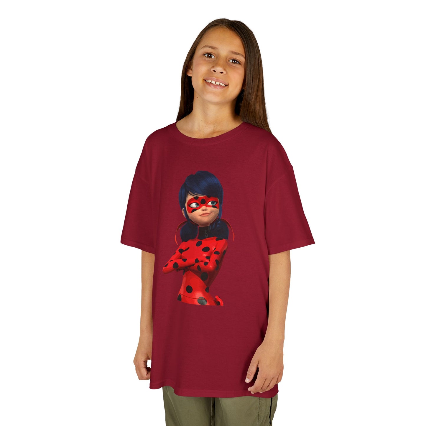 Cool Ladybug Superhero Kids Heavy Cotton Tee | Fun and Playful Design for Young Heroes
