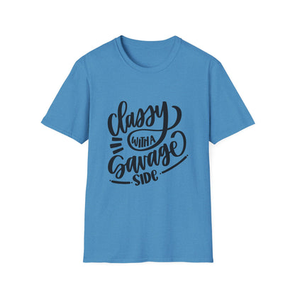 Classy with a Savage Side Unisex Softstyle T-Shirt - Trendy Graphic Tee for Casual Wear
