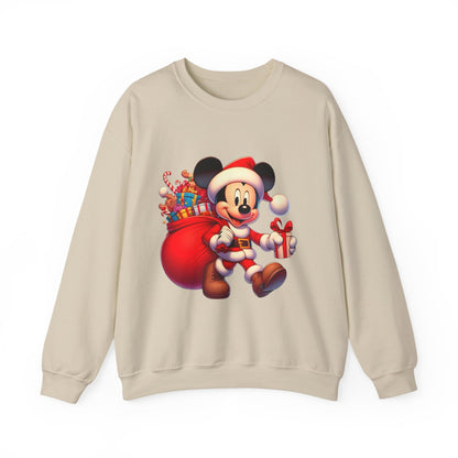 Christmas Mickey Crewneck Sweatshirt — Santa Mickey with Gifts Holiday Sweatshirt