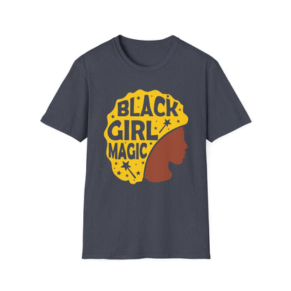 Empowerment Tee: Black Girl Magic Unisex Softstyle T-Shirt, Affirmation Shirt, Gift for Her, Inspirational Apparel, Cultural Pride Wear