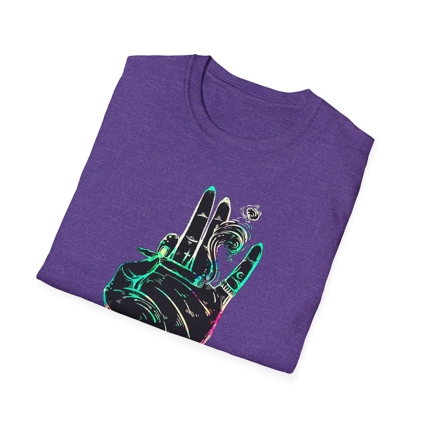 Psychedelic Hand Design Unisex T-Shirt - Softstyle, Casual Vibe