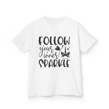 Kids Heavy Cotton™ Tee - Follow Your Inner Sparkle T-Shirt for Creative Kids