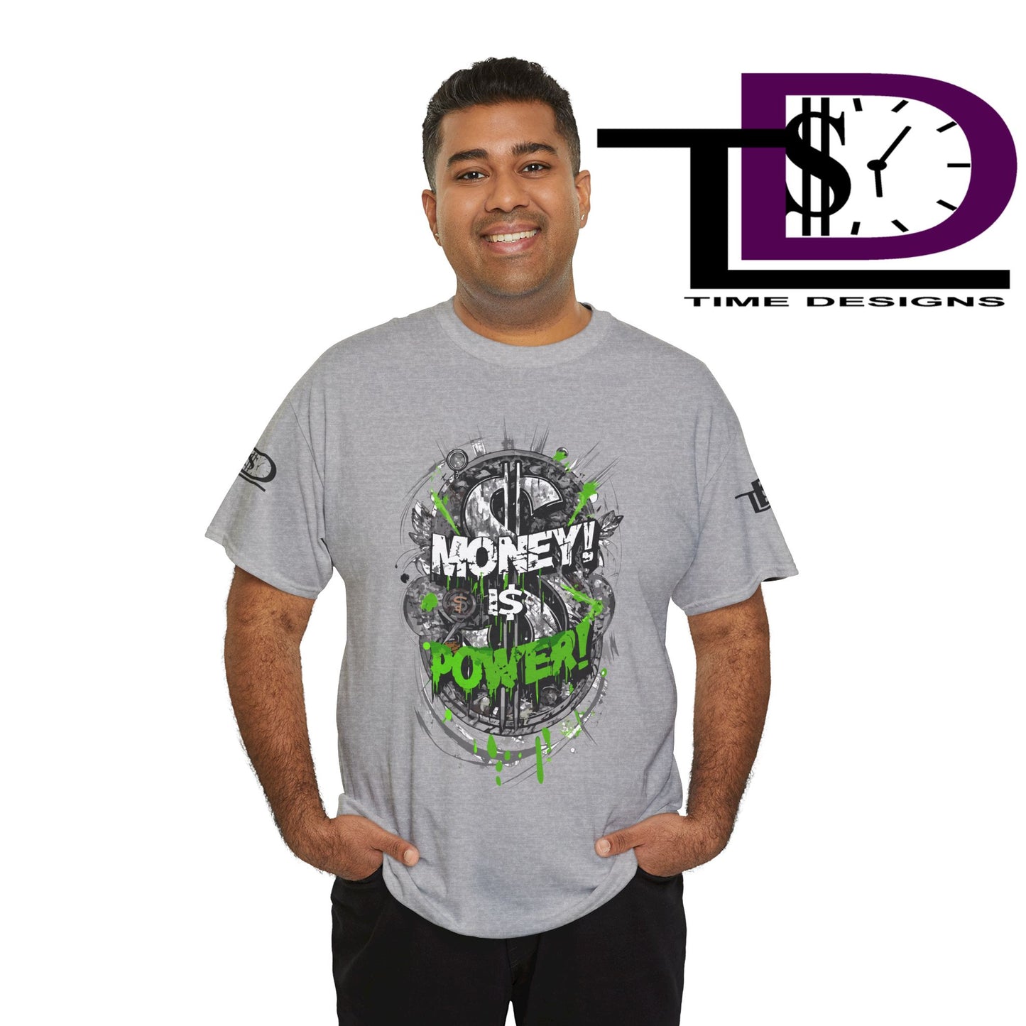 Money Power Unisex Heavy Cotton Tee | Statement Shirt, Motivational Apparel, Gift for Him, Streetwear, Casual T-Shirt