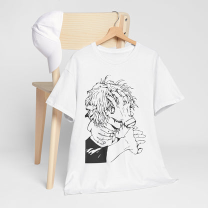 Emotional Unisex Heavy Cotton Tee - Minimalist Art Design