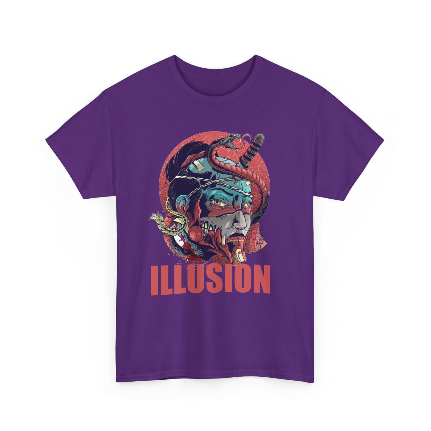 Artistic Unisex Heavy Cotton Tee - 'ILLUSION' Graphic Design