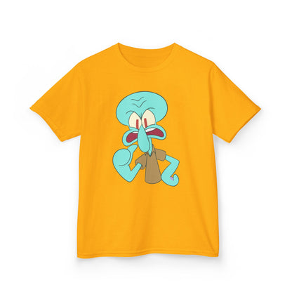 Squidward Kids T-Shirt, Fun Cartoon Tee, Gift for Kids, Summer Wear, Back to School, Birthday Gift, Playful Tee