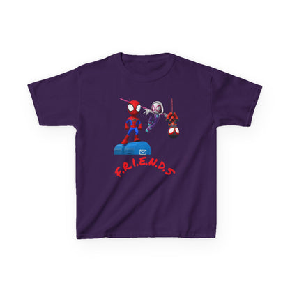 Kids' Friends Spider-Man Tee - Fun & Colorful Cotton T-Shirt for Young Superheroes