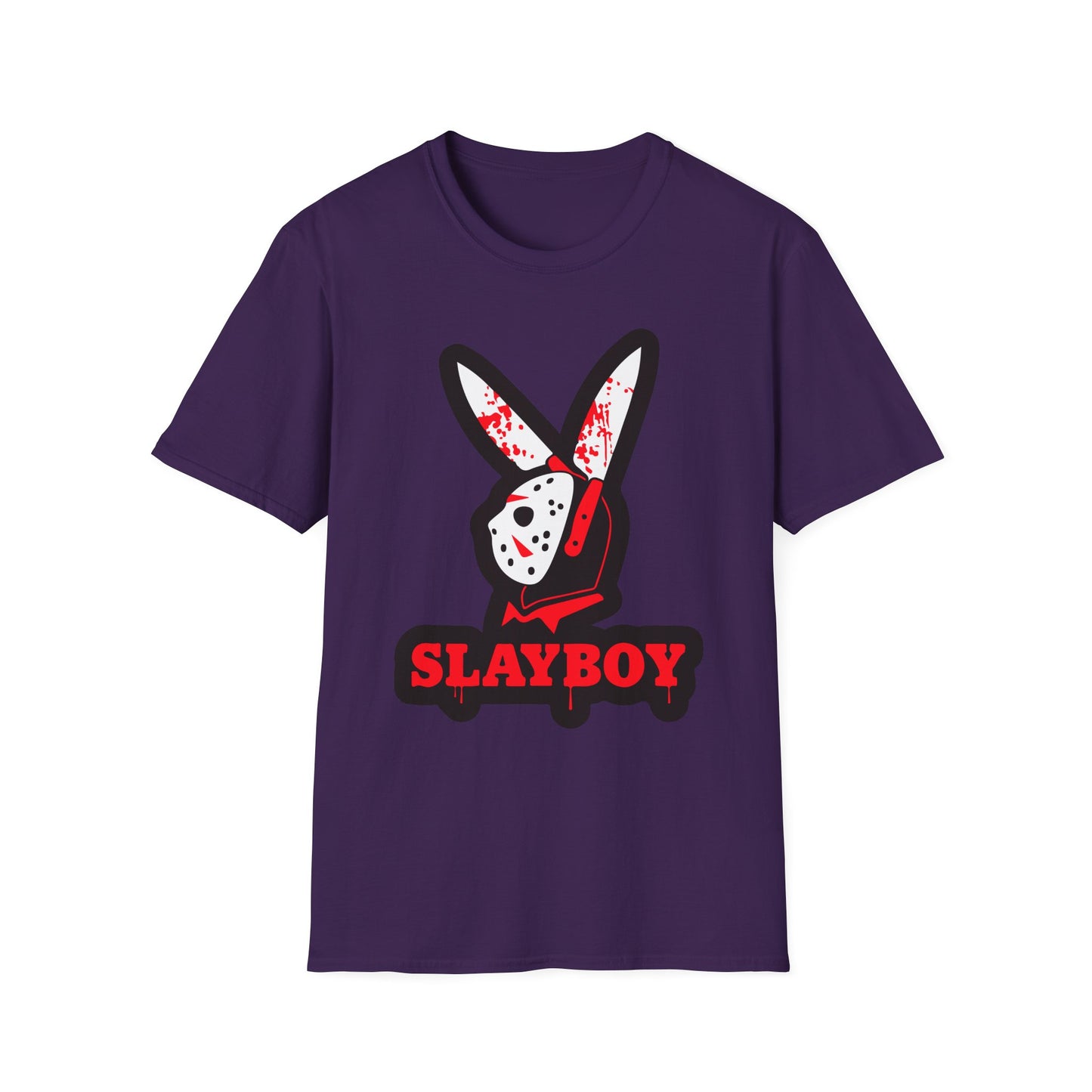 Slayboy Graphic Tee, Unisex Softstyle T-Shirt for Horror Fans, Cosplay Outfit, Halloween Costume, Casual Streetwear